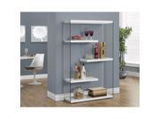 Glossy White Hollow core Tempered Glass Floating Shelf Bookcase