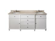 Avanity Windsor 72 inch Double Vanity in White Finish with Dual Sinks and Top