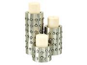 Metal Nail Head Candle Holder Set of 3