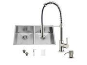 Vigo Undermount Stainless Steel Kitchen Sink Faucet Dispenser