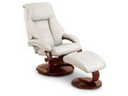 Mandel P Puddy Top Grain Leather Swivel Recliner with Ottoman