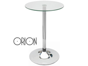 MODERN GLASS TABLETOP BAR TABLE CONTEMPORARY PUB TABLE 39 TALL GLASSTOP ORION