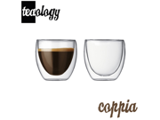 Teaology Coppia Double Wall Borosilicate Glass Tea Coffee Cup Set of 2 4oz Glasses