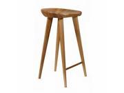 Set of 4 Tractor Contemporary Carved Wood Barstool Walnut Finish