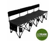 GoTEAM! Pro 4 Seat Portable Folding Team Bench Black