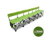 GoTEAM! Pro 6 Seat Portable Folding Team Bench Green
