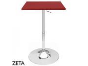 Set of 4 Zeta Contemporary Adjustable Bar Table Cabernet Red