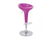 Set of 4 Alpha Contemporary Bombo Style Adjustable Barstool Bubble Gum Pink