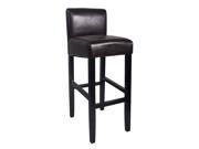 Set of 2 Brooklyn Contemporary Wood Faux Leather Barstool Espresso