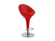 Beta Leather Contemporary Adjustable Barstool Cherry Red