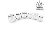 Glass Cupping Jar Flat Top 4 Diam. Inside Outside 1.9 2.6 Set of 15 cups