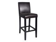 Set of 2 Kendall Contemporary Wood Faux Leather Barstool Espresso