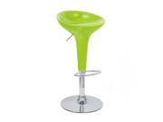 Set of 4 Alpha Contemporary Bombo Style Adjustable Barstool Lime Green