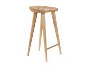 Set of 2 Tractor Contemporary Carved Wood Barstool Natural Finish