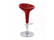 Set of 4 Alpha Contemporary Bombo Style Adjustable Barstool Cabernet Red