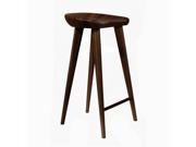 Set of 4 Tractor Contemporary Carved Wood Barstool Espresso Finish