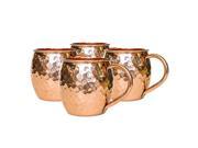 Set of 4 Modern Home Authentic 100% Solid Copper Hammered Moscow Mule Mug Handmade in India