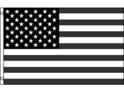 USA FLAG BLACK AND WHITE POLY 3 X 5 FLAG