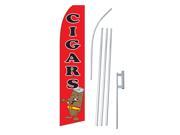 CIGARS BLK RED SWOOPER FLAGWITH POLE AND SPIKE