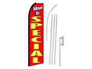MOVE IN SPECIAL R Y 38 x 138 SWOOPER FLAGWITH POLE AND SPIKE
