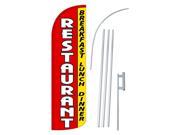 RESTAURANT RED WHITE DLX 2 SWOOPER 38 X138 WITH POLE AND SPIKE