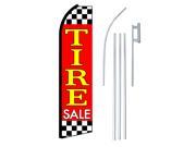 TIRE SALE RED YEL CHECKERED 30 X 138 SWOOPERWITH POLE AND SPIKE