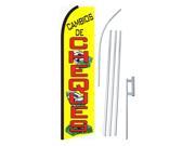 CAMBIOS DE CHEQUES 38 x 138 SWOOPER FLAGWITH POLE AND SPIKE