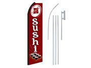 SUSHI RED WHITE W GRAPHICS 30 X 138 SWOOPERWITH POLE AND SPIKE