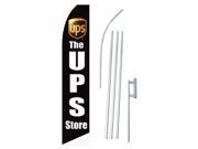UPS STORE THE BLACK 30 x 138 SWOOPER FLAGWITH POLE AND SPIKE