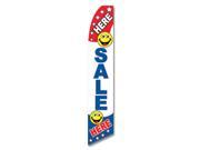 SALE HERE SMILEY FACE 38 x 138 SWOOPER FLAG