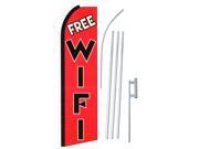 FREE WIFI BLK RED 38 x 138 SWOOPERWITH POLE AND SPIKE