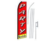 PARTY RENTALS 38 x 138 SWOOPER FLAGWITH POLE AND SPIKE