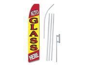 AUTO GLASS 30 X 138 SWOOPER FLAGWITH POLE AND SPIKE