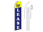FOR LEASE BLUE WHT YEL 30 X 138 SWOOPER FLAGWITH POLE AND SPIKE