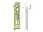 WINERY GREEN WHITE NO GRAPHICS 38 X 138 SWOOPERWITH POLE AND SPIKE