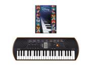 Casio SA 76 44 Key Mini Keyboard Bundle Includes Bonus Disney Solos Beginning Piano Solo Songbook