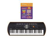 Casio SA 76 44 Key Mini Keyboard Bundle Includes Bonus Disney Hits Beginning Piano Solo Songbook