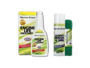 Xtreme Green Waterless Car Wash Kit Wash Protect No Water Needed Includes 2 x Towels 16oz AND Engine Life Treatment Increase Power Performance Optimize