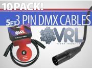 VRL DMX 3 Pin Cable 5 Length 10 Pack