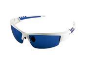 NYX 24954 Kele Lunette Sunglasses w White Blue Frame Blue Mirror Lens
