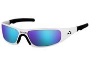 Liquid Eyewear Gasket POLISHED BLUE MIRROR POLARIZED Lens Hingeless Aluminum Sunglasses