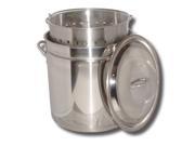 King Kooker KK62SR Stainless Steel Boiling Pot w Basket Steam Ridge 62 Quart