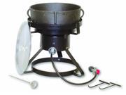 King Kooker 1720 17.5 Outdoor Cooker w Cast Iron Jambalaya Pot 5 Gallon