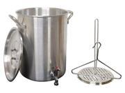 King Kooker 30PKSP Heavy Duty Aluminum Stock Pot w Spigot Lid 30 Quart