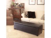 Christopher Knight Home Lucinda Brown Leather Storage Ottoman