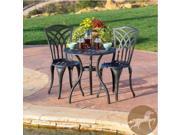 Christopher Knight Home Sanders 3pc Black and Sand Cast Aluminum Outdoor Bistro Set