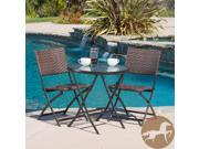 Christopher Knight Home El Paso Outdoor 3 piece Multibrown Folding Set