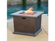 Christopher Knight Home Dundee Outdoor 32 inch Square Propane Fire Pit with Lava Rocks