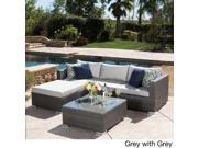 Santa Rosa Outdoor 5 piece Wicker Seating Sectional Set with Cushions by Christopher Knight Home