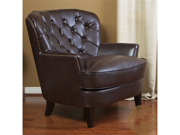 Christopher Knight Home Tafton Tufted Brown Leather Club Chair